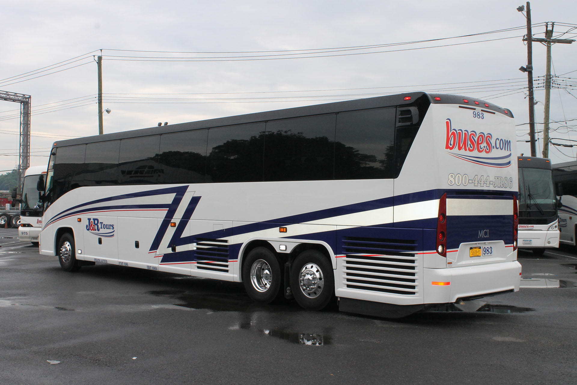 Back view of motorcoach